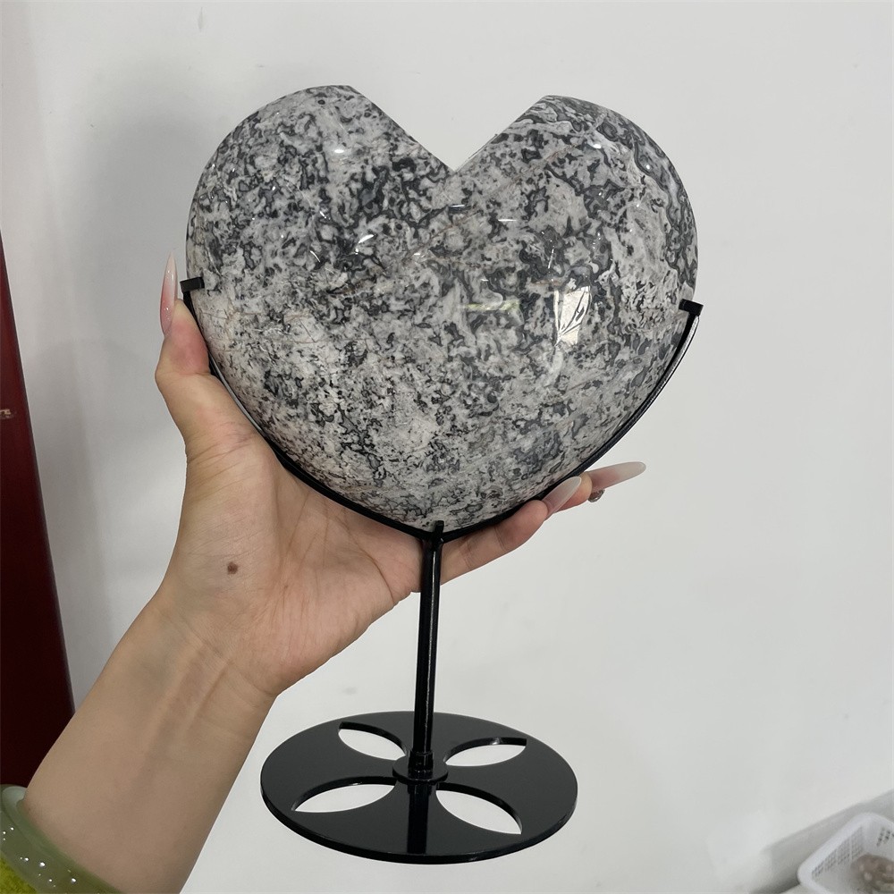 6.8LB 10″ Natural Picasso Jasper Love Crystal Quartz Carving Reiki Home Decor