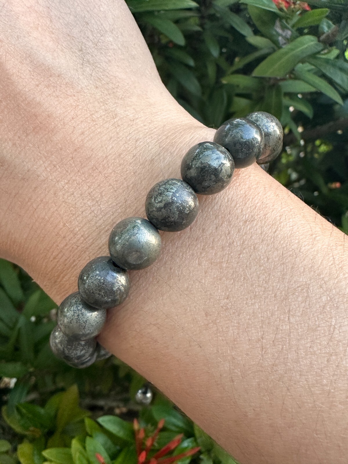 Grade A++ Pyrite Crystal Adjustable Bead Bracelet 10mm, Genuine Pyrite Bracelet