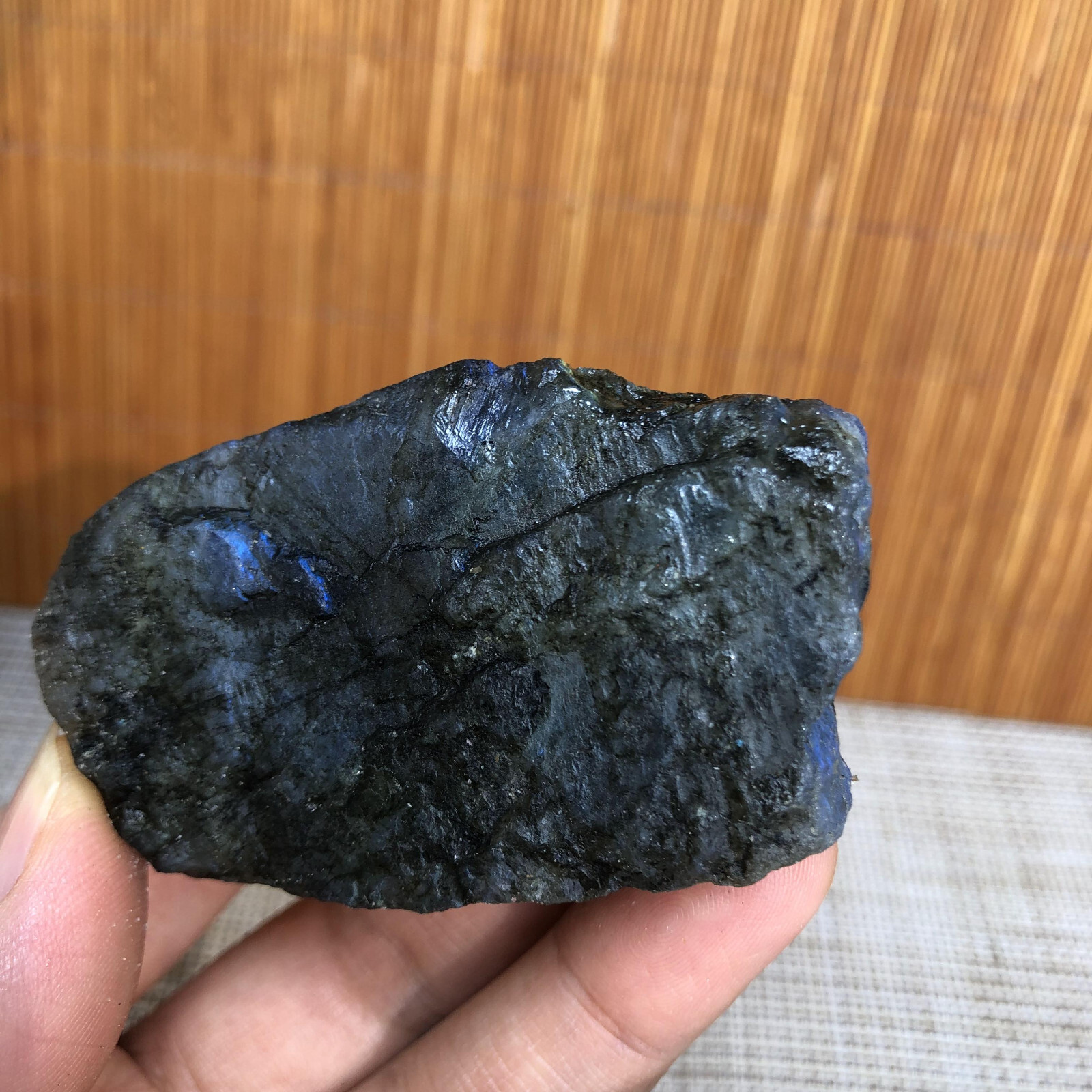 59mm Natural Labradorite Crystal gemstone rough original Specimen 110g A3566