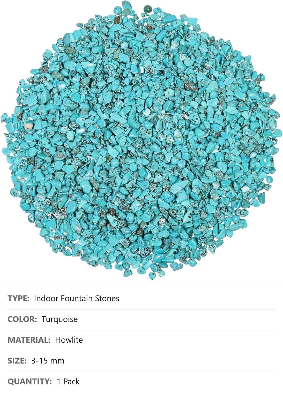 Turquoise Tumbled Chips Stone, Irregular, 1 lb, 3-15mm, Drawstring Pouch
