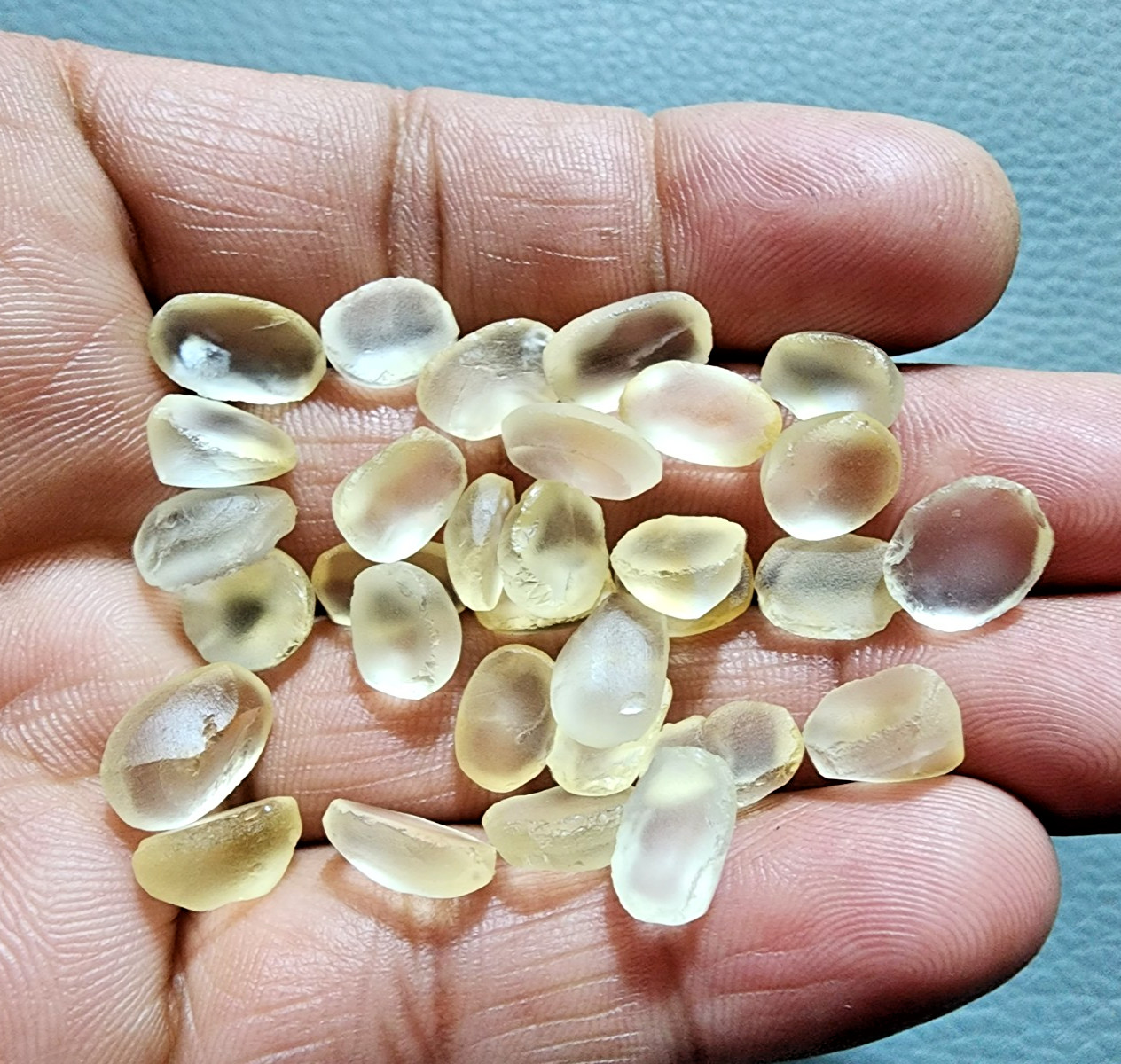 25 Pcs Natural Yellow Citrine Topaz Without Cutting, Faceted Cabochon Gemstone