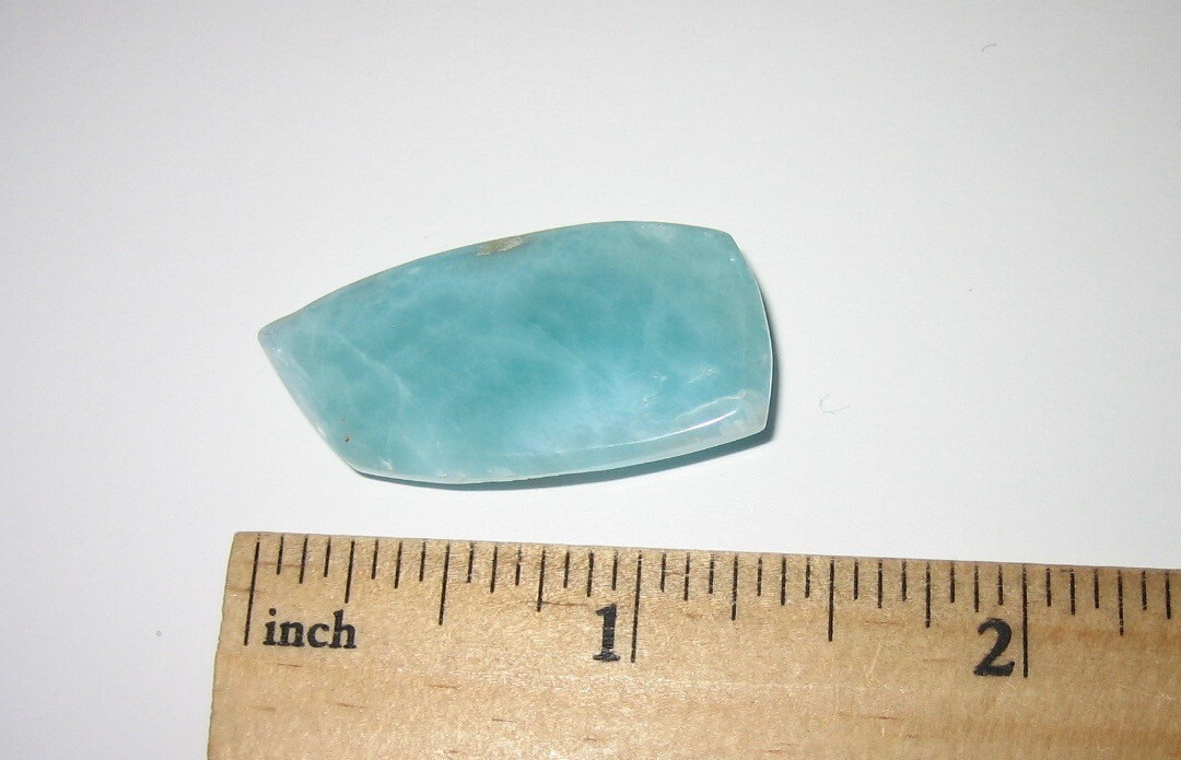 34mm x 17mm TOP QUALITY POLISHED NATURAL LARIMAR STONE CABOCHON ~ 7.6grams *AA