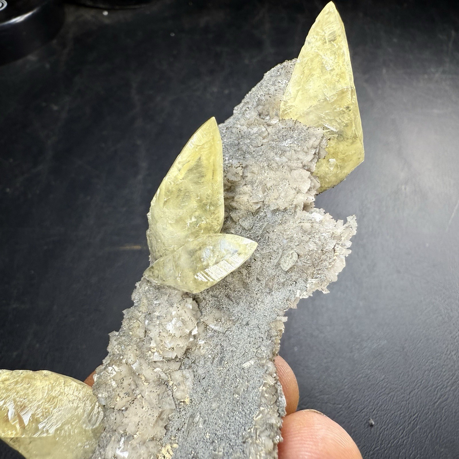 Calcite Crystals with Chalcopyrite Pyrite & Dolomite on Matrix / Missouri