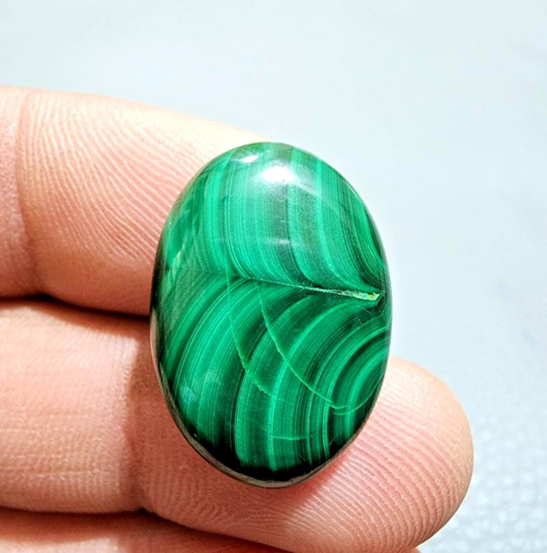 Pretty AAA+ Designer Green Malachite Oval Shape Gemstone Cabochon Jewelry 31 Crt
