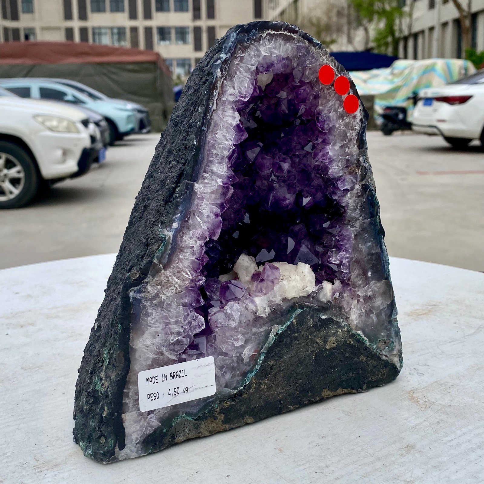 10LB Natural Amethyst Geode Quartz Crystal Cluster Cathedral Energy healing