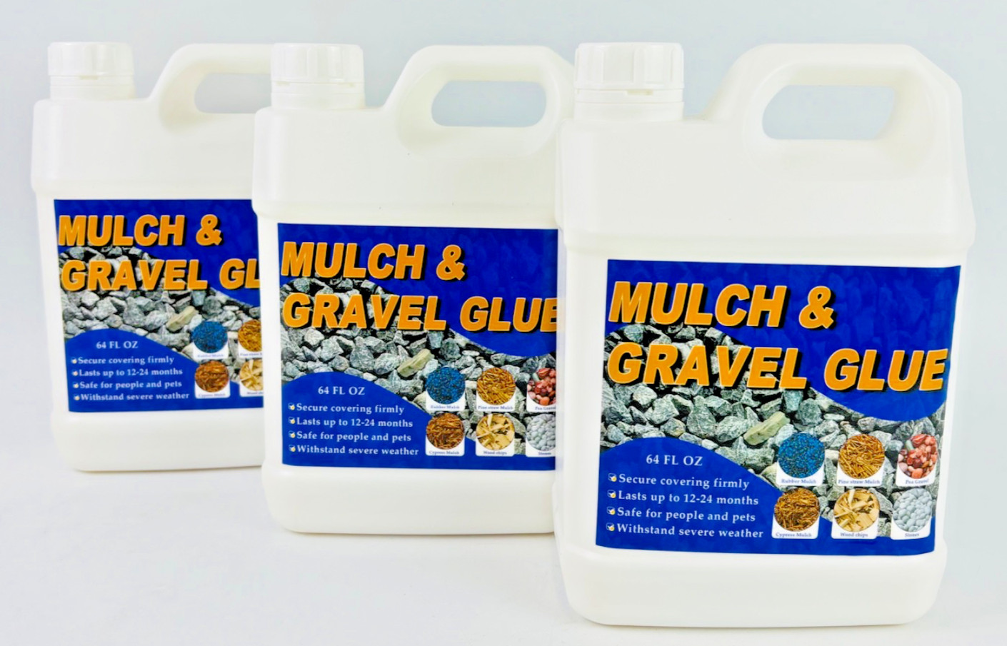 Mulch & Gravel Glue for Landscaping, 64oz-3 Pack