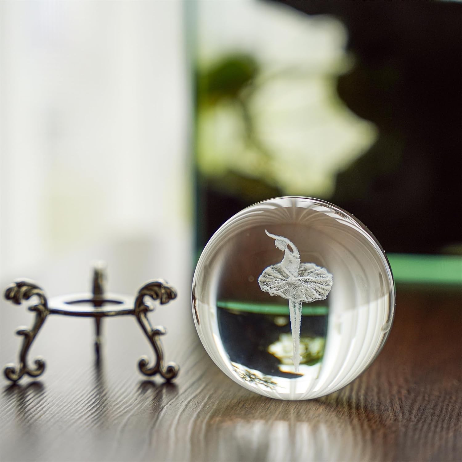 K9 Crystal Ballerina Figurine – 2.4″ Engraved Paperweight for Home Decoration