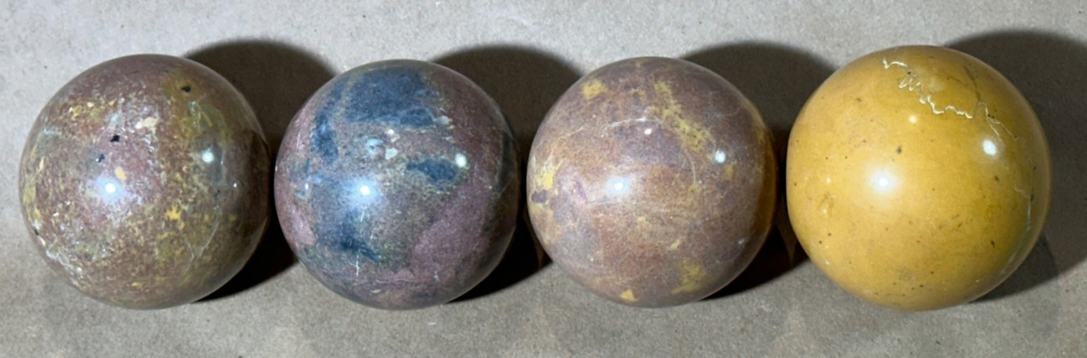 Lot of 4 Multicolored Jasper Polished Gemstone Spheres 2.75” –
