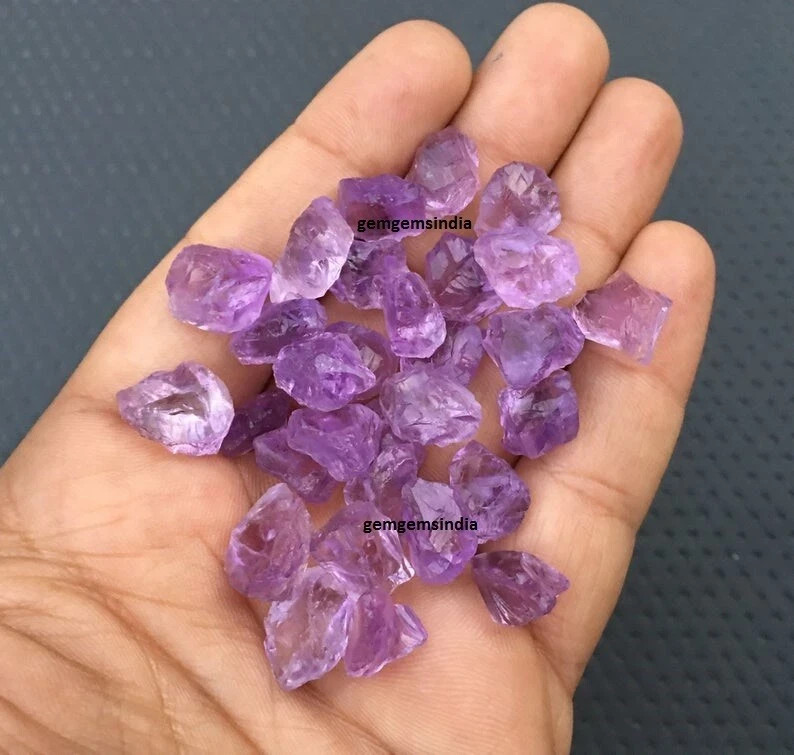 AAA+ Beautiful Pink Amethyst 10 Piece Raw 10-13 MM Pink Amethyst Rough Gemstone