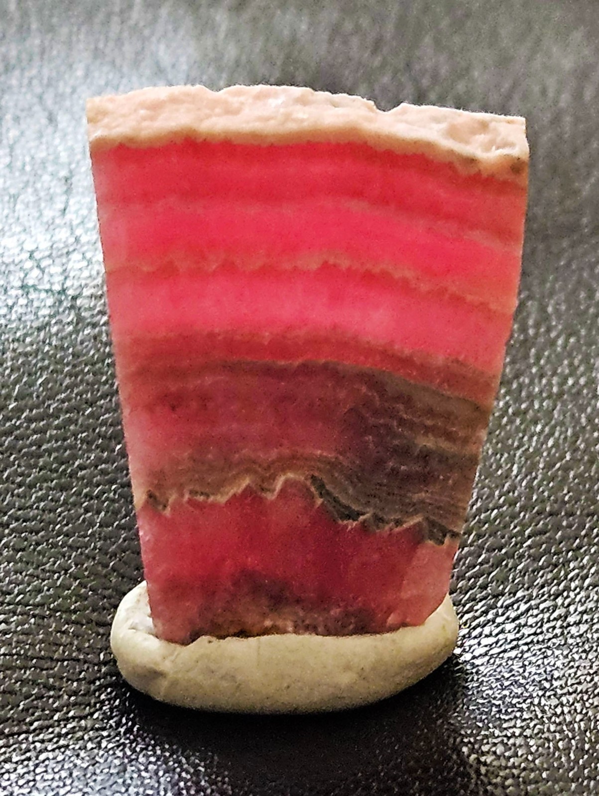 Rhodrochrosite Stalactite “Fan” Slice – Argentina#2