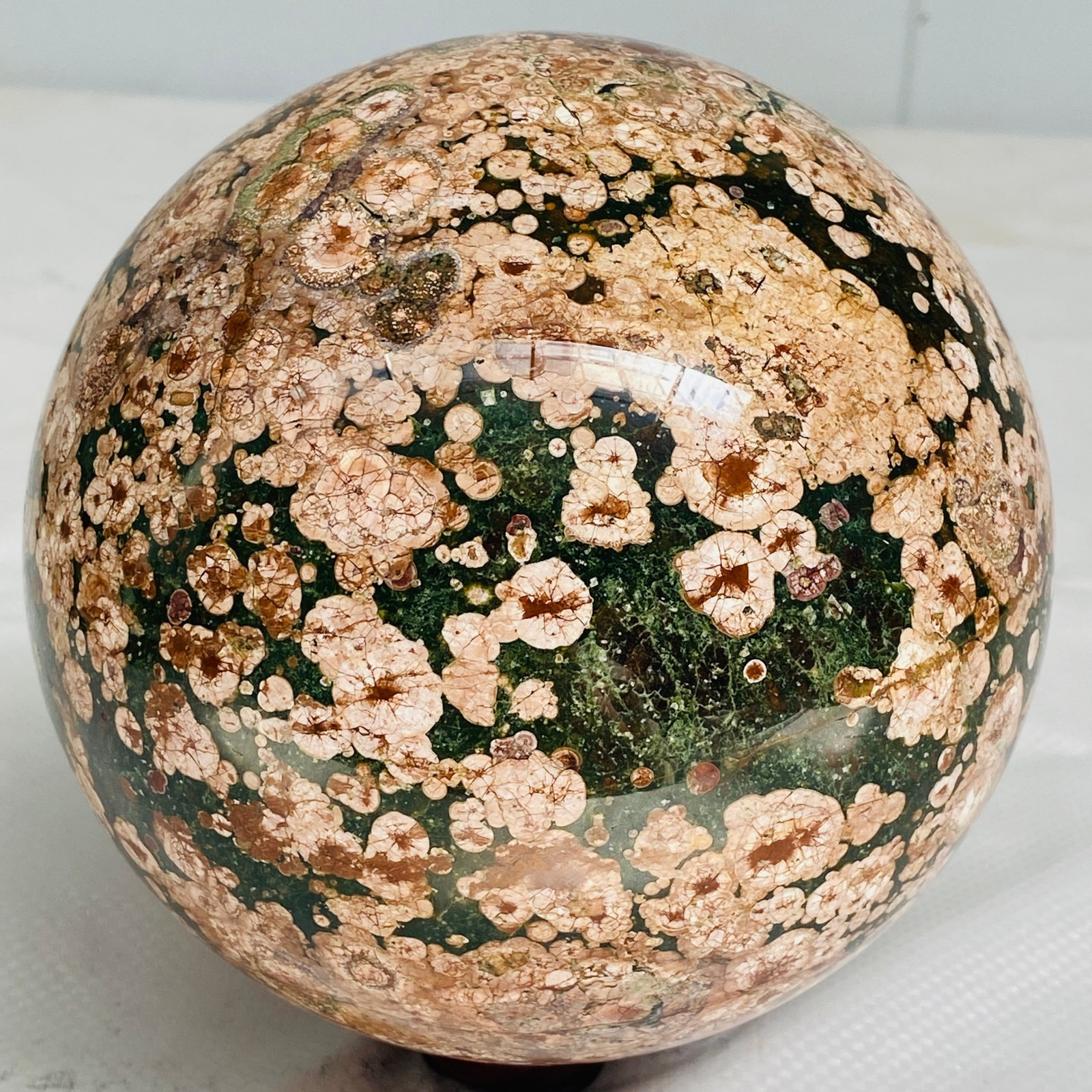 Natural Polished Pink cherry blossom agate BALL Madagascar 3680G ( 8.11LB )