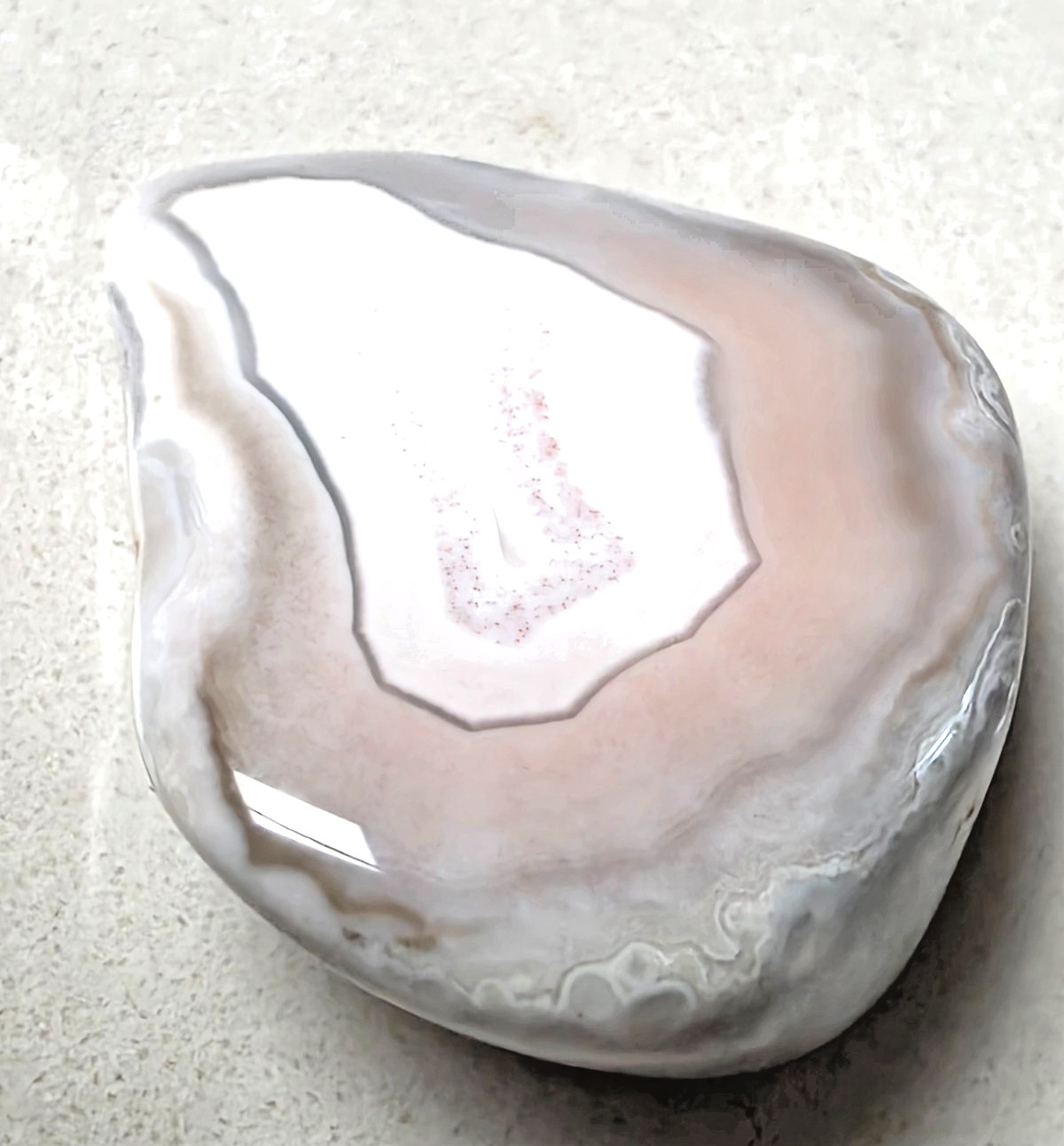 POLISHED BOTSWANA AGATE, NATURAL Pink White Banded AGATE Gorgeous