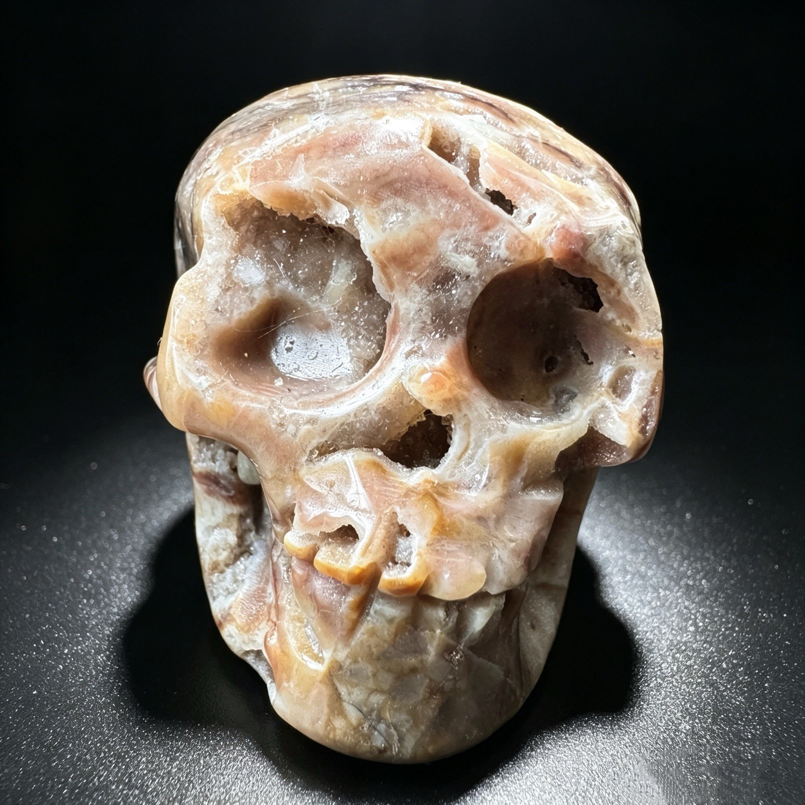 Crystal Skull, Hand Carved Natural Sphalerite Specimen for Collection, Home Deco