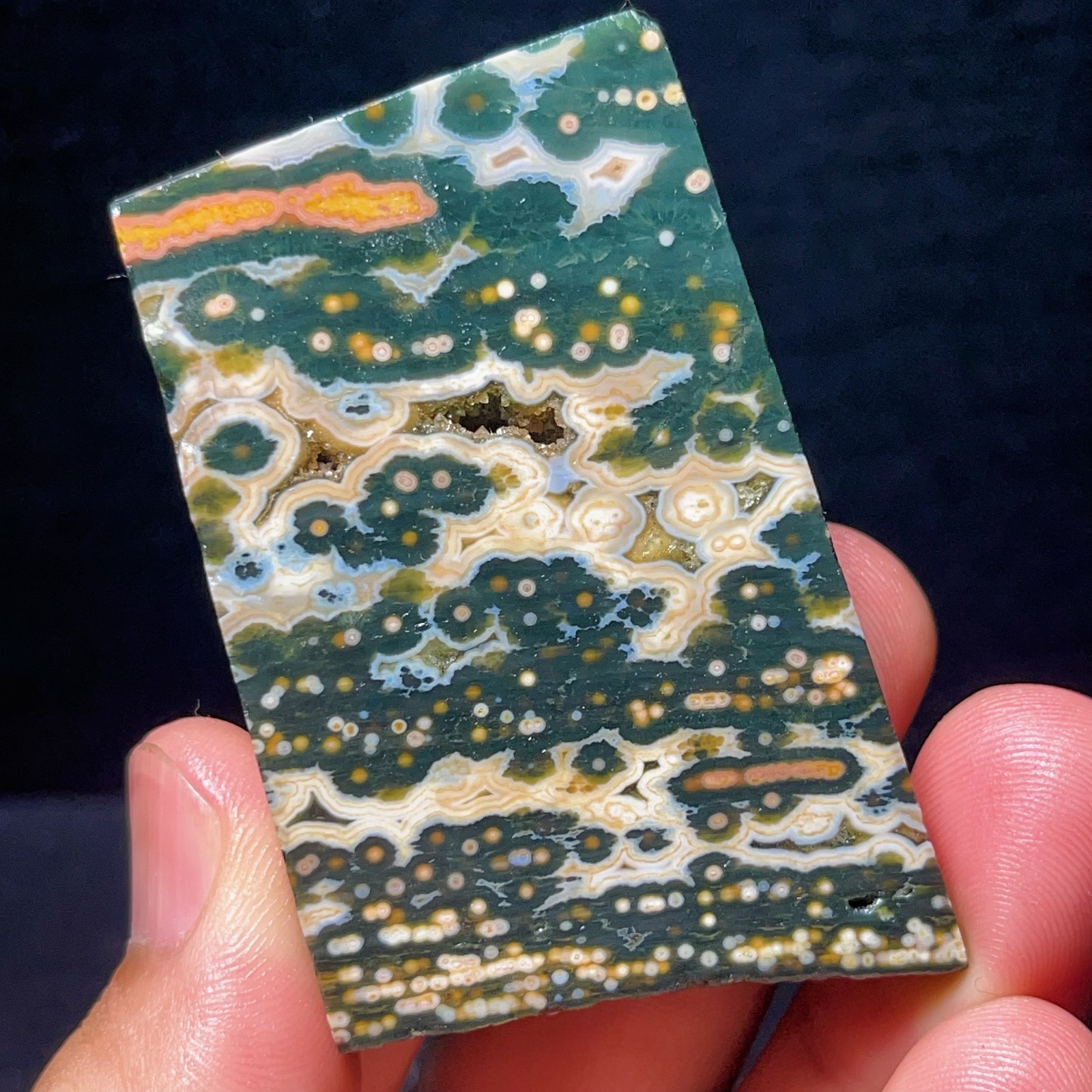 Natural Polished Orbicular Ocean Jasper Healing Crystal Gift L8300