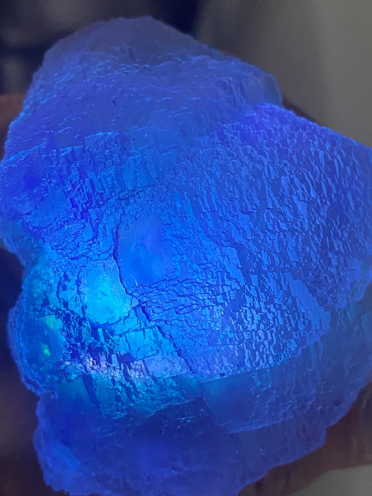 Sparkling Sugar Fluorite Cluster UV Reactive