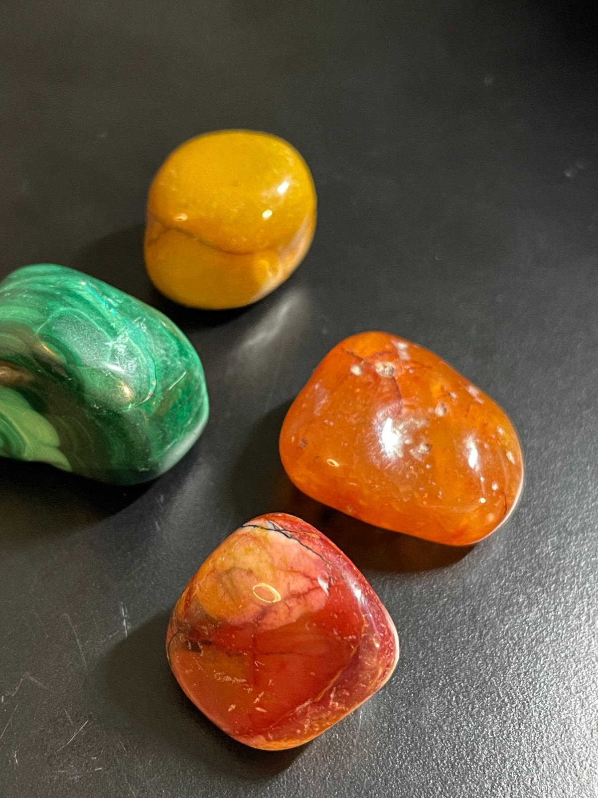 6-Pcs Polished Tumbled Gemstones Various Types Marble Colors Smooth Rounded