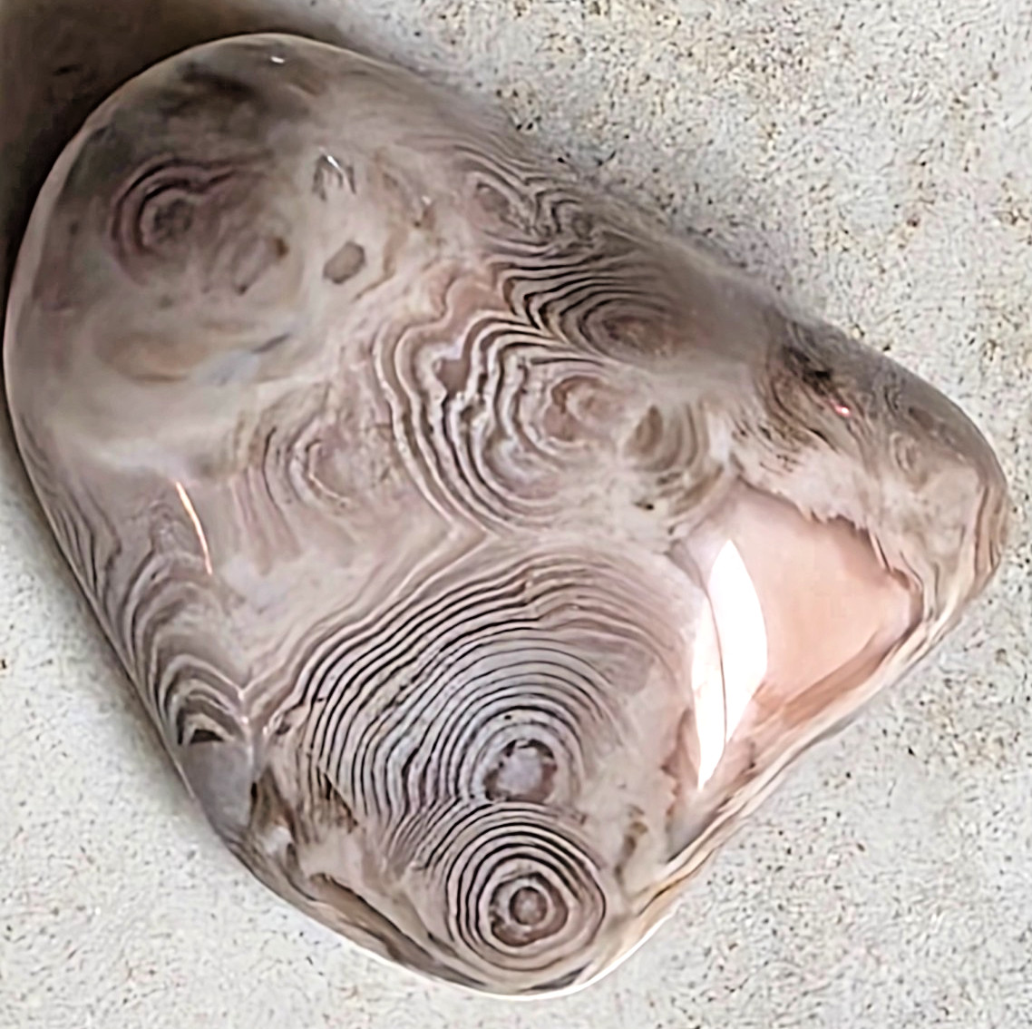 POLISHED BEAUTIFUL BOTSWANA AGATE, TIGHT Bands AGATE -Pink White Browns