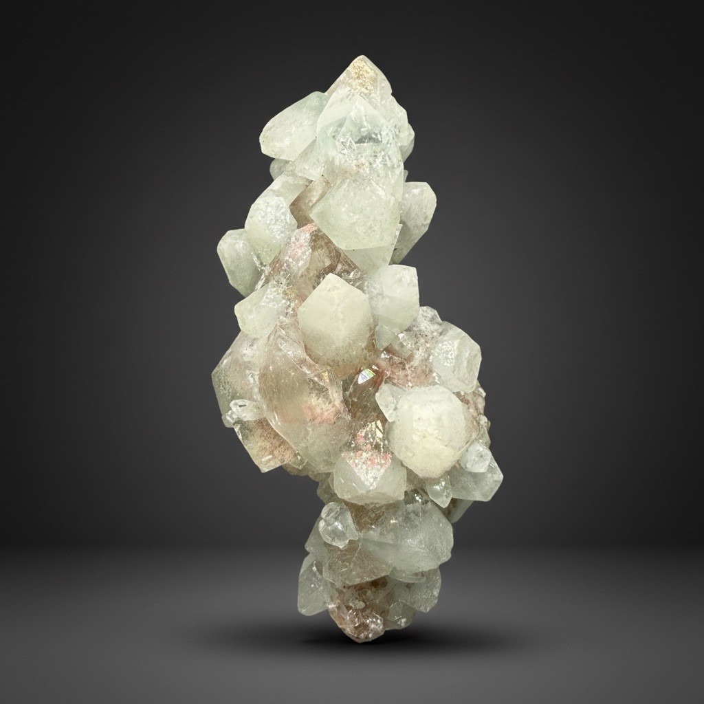 White Stilbite on Red Heulandite — Zeolite Cabinet Specimen | Maharashtra, India