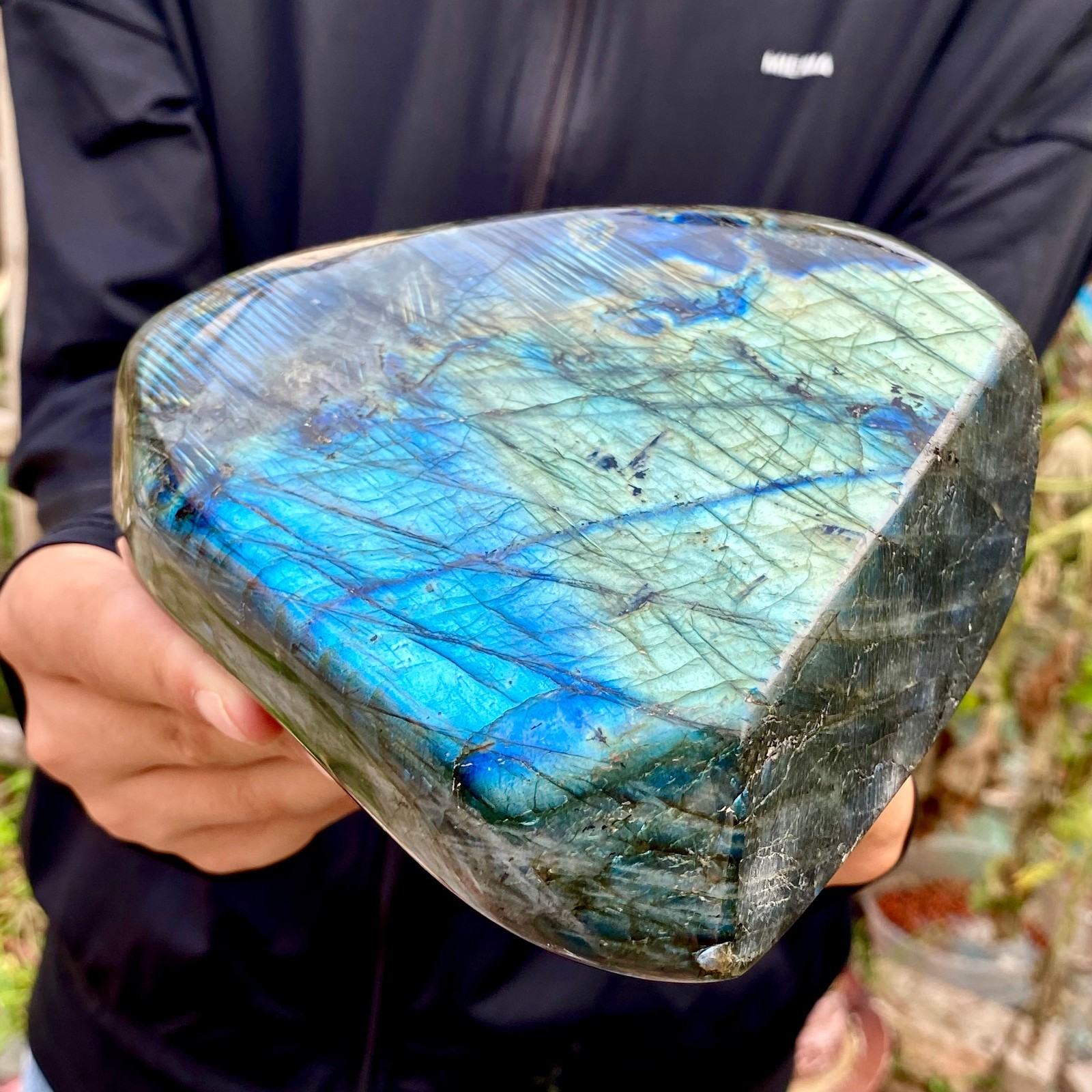 3.2LB Natural Gorgeous Labradorite Quartz Crystal Stone Specimen Healing