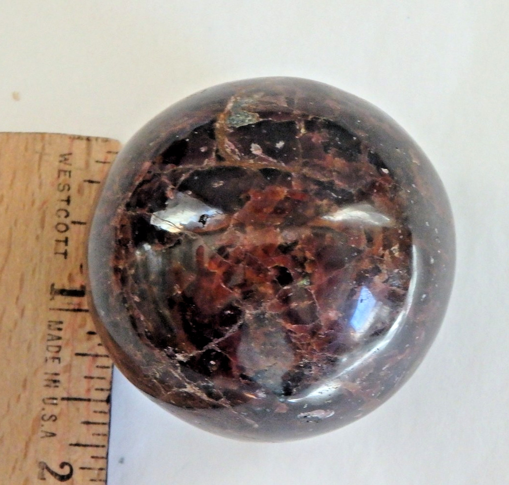 Crystal❤️✨Red Star Garnet ❤️✨$48 Sphere Polished 214.1 grams Deep Red