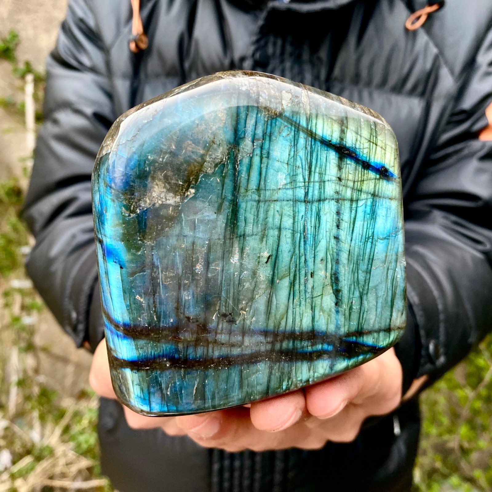 1.9LB Natural Gorgeous Labradorite Quartz Crystal Stone Specimen Healing