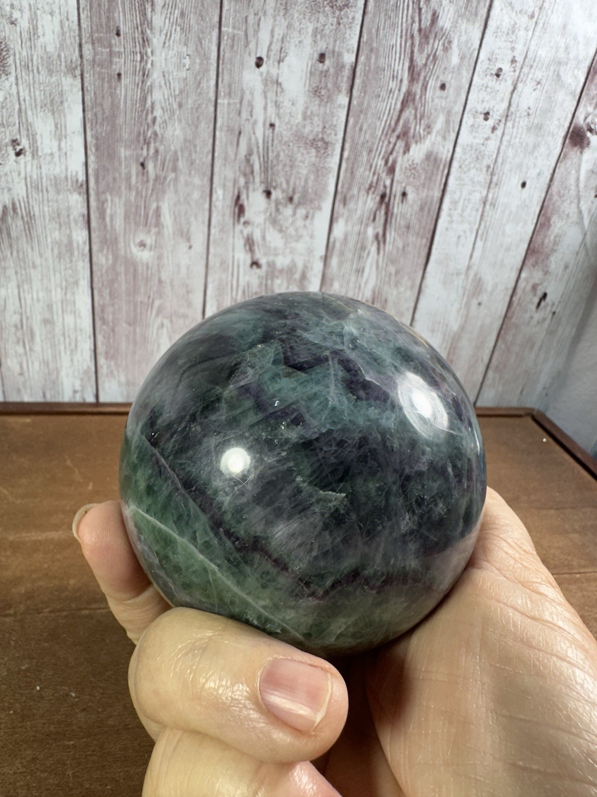 Flourite Sphere Green Purple Ball Gazing 1017 Gram See All Pics For True Beauty