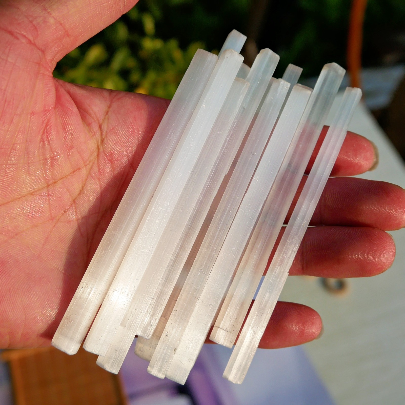 48PCS 4in Selenite Sticks Bulk Wholesale Crystal Wands Cleansing Charging Gift