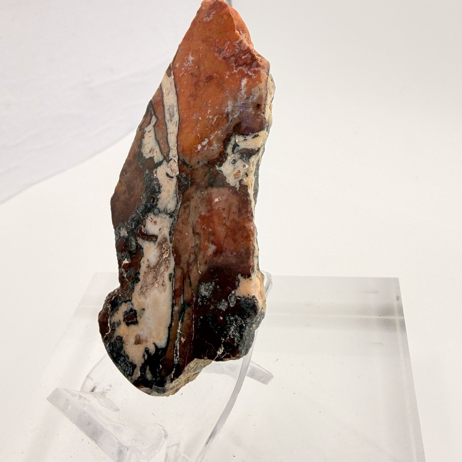Moroccan Jasper Agate Specimen 3 in Polished Brecciated Jasper Slab 1.25 oz