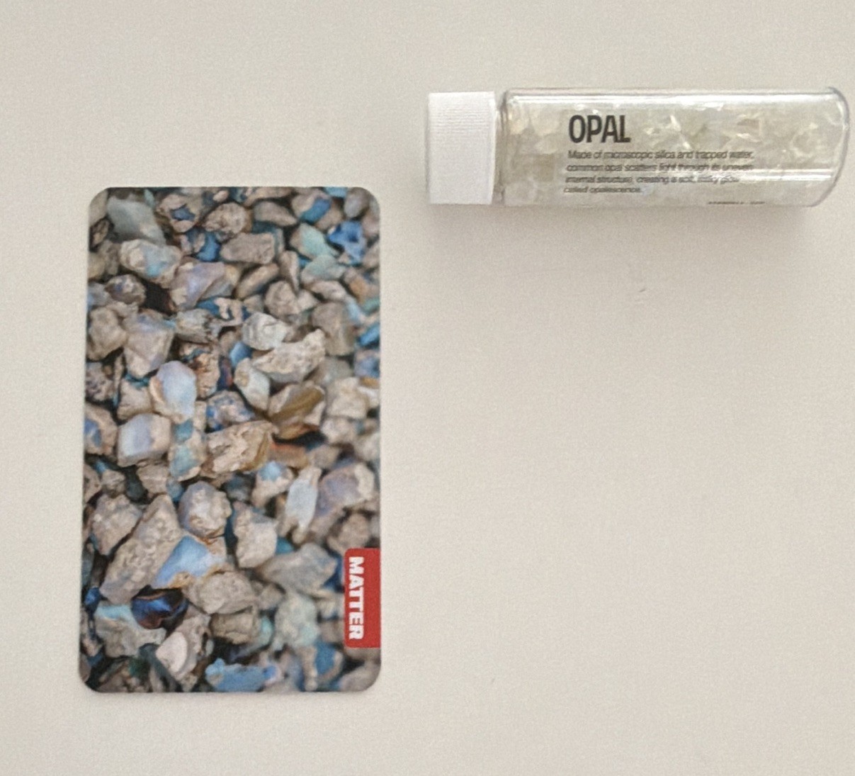Opal Natural Rough Crystal Chips Vial Sample + Information Card.