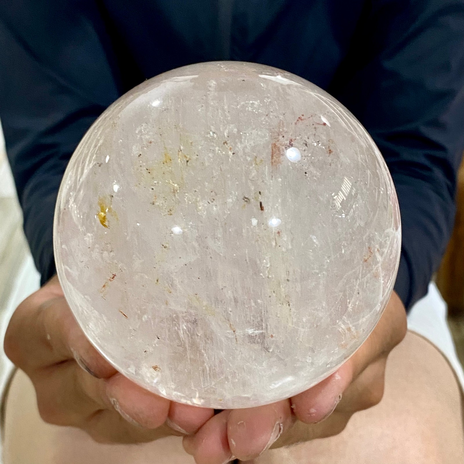 2.42LB Natural clear quartz sphere quartz crystal ball reiki Energy healing