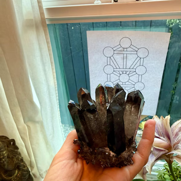 400g Natural Smoky Quartz Crystal Cluster Healing Reiki Stone Statement Piece
