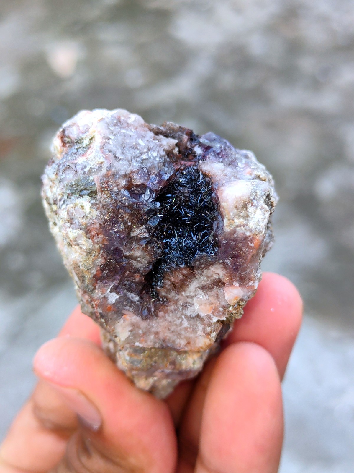 Rainbow 🌈 Rutiles with Karur Amethyst. Natural Mineral specimen Crystal