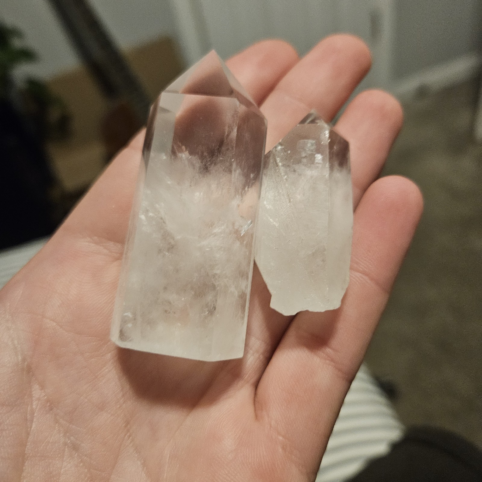 Lot of 2 Natural Rough Quartz Crystal Points Raw Mineral Specimens 3.4 oz