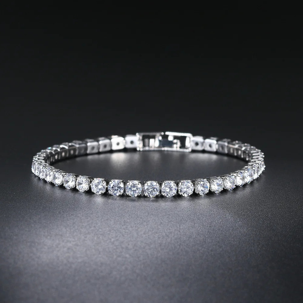 Women’s Zirconia Tennis Bracelet, Crystal Charm Thin Chain Jewelry for Fashion