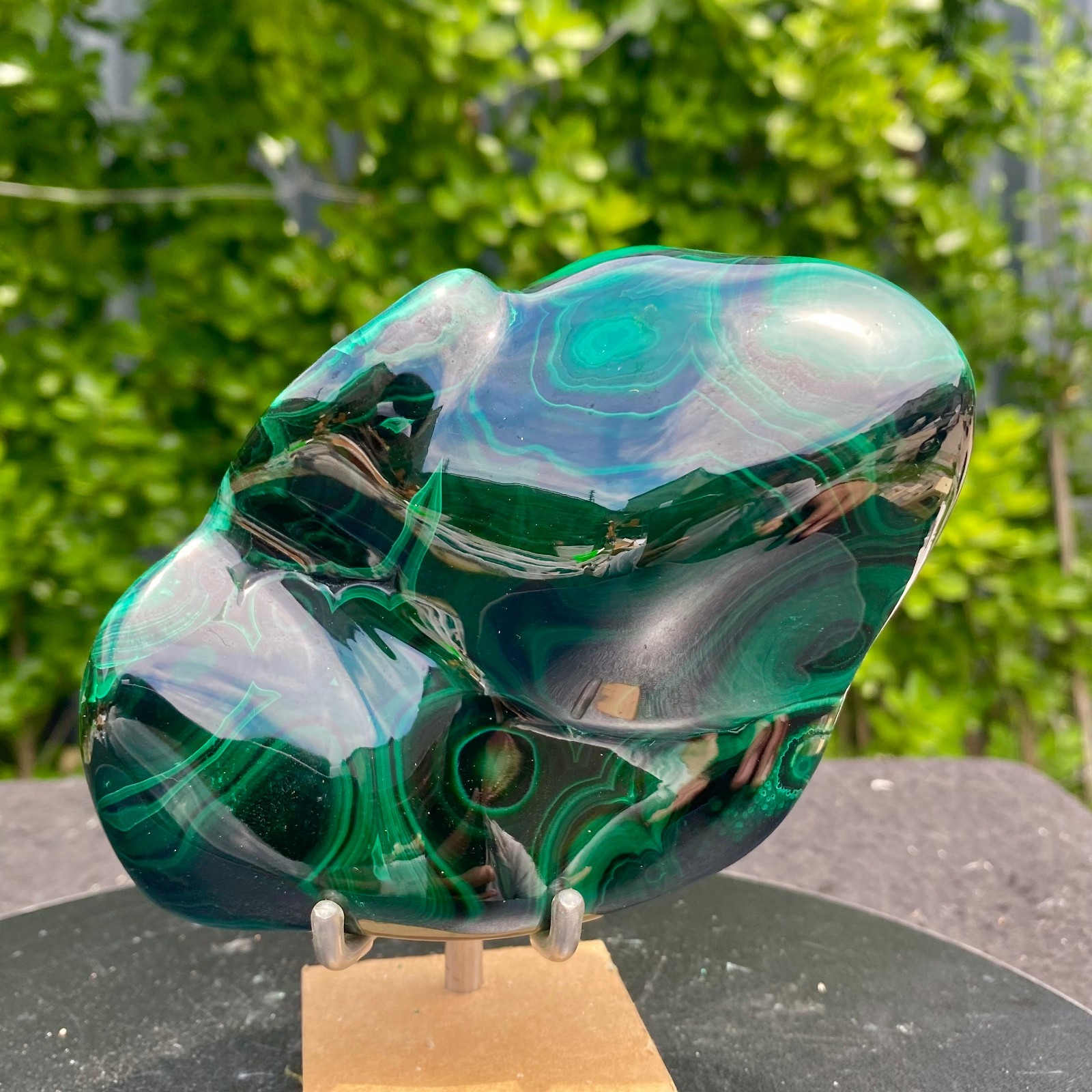 1.32LB Natural glossy Malachite transparent cluster rough mineral sample