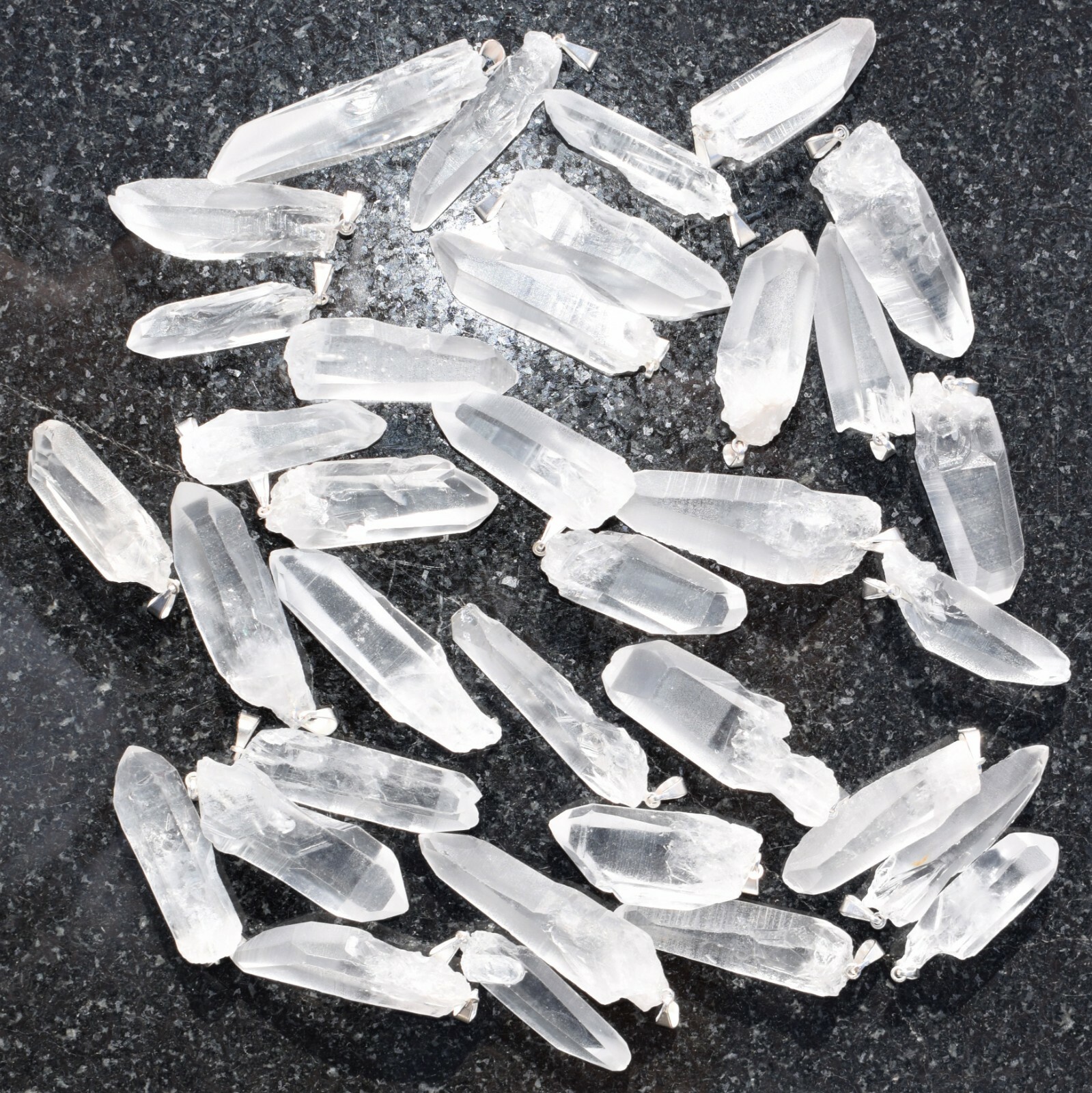 Colombian Lemurian Seed Quartz Point Pendant + 20″ Stainless Steel Chain
