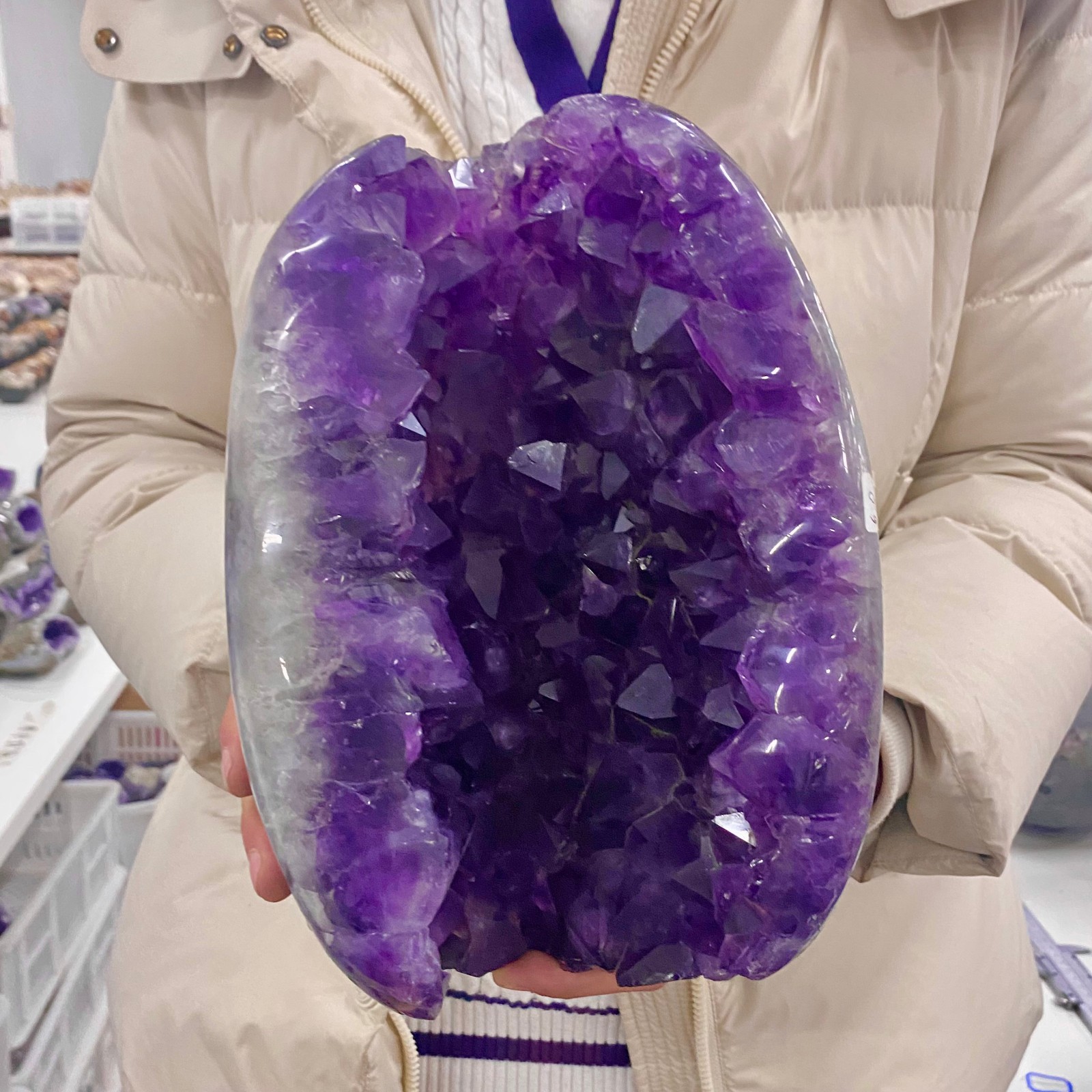 13.22LB Natural Amethyst geode quartz cluster crystal specimen energy healing