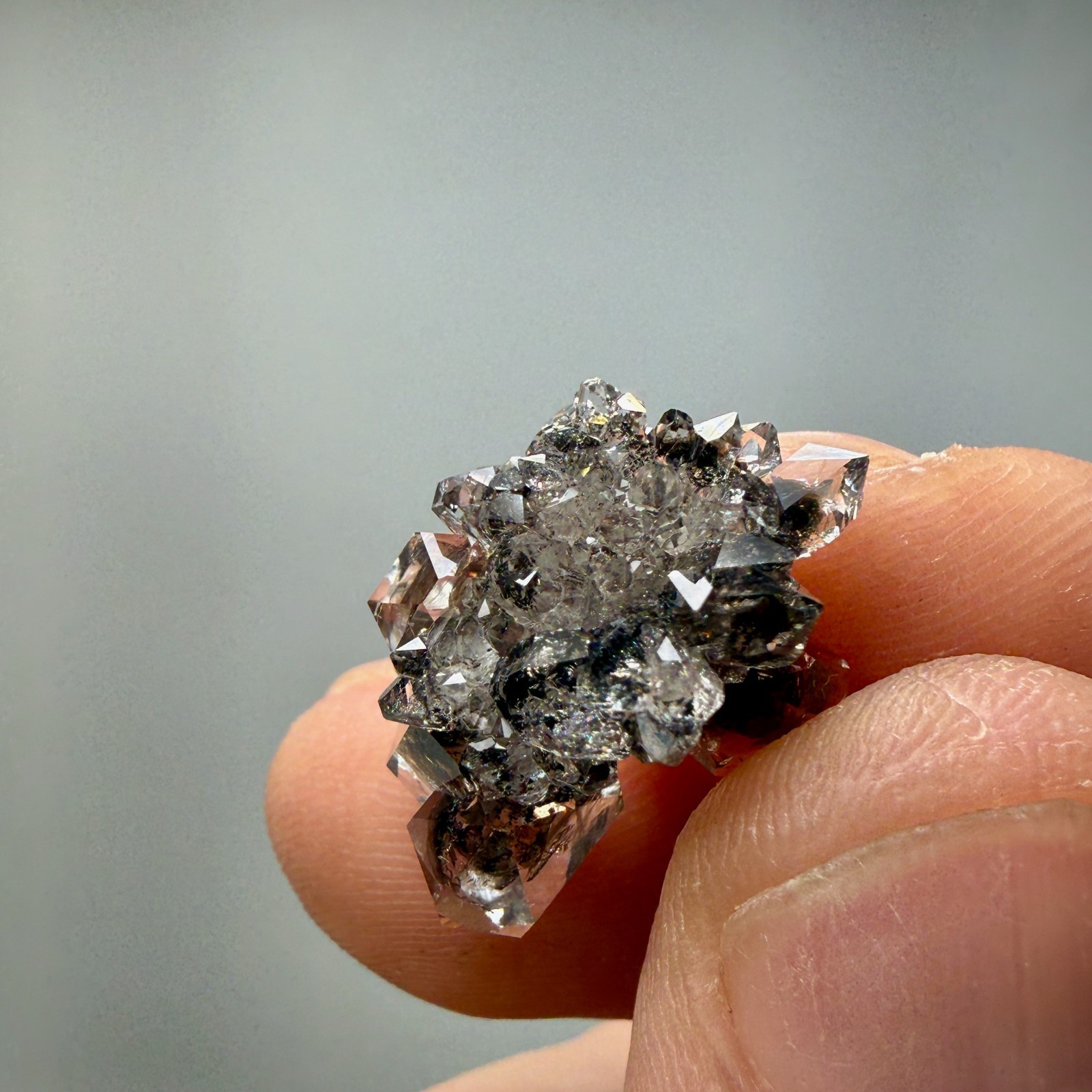 Herkimer Diamond Gems Perched on Druzy Matrix, Complete Floater, Top Shelf Piece