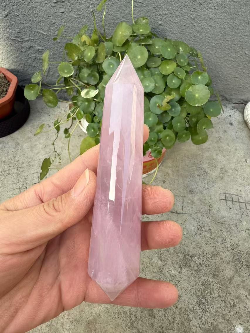 1pc Natural Powder crystal Point Wand Energy Rock Stone Obelisk Tower Healing