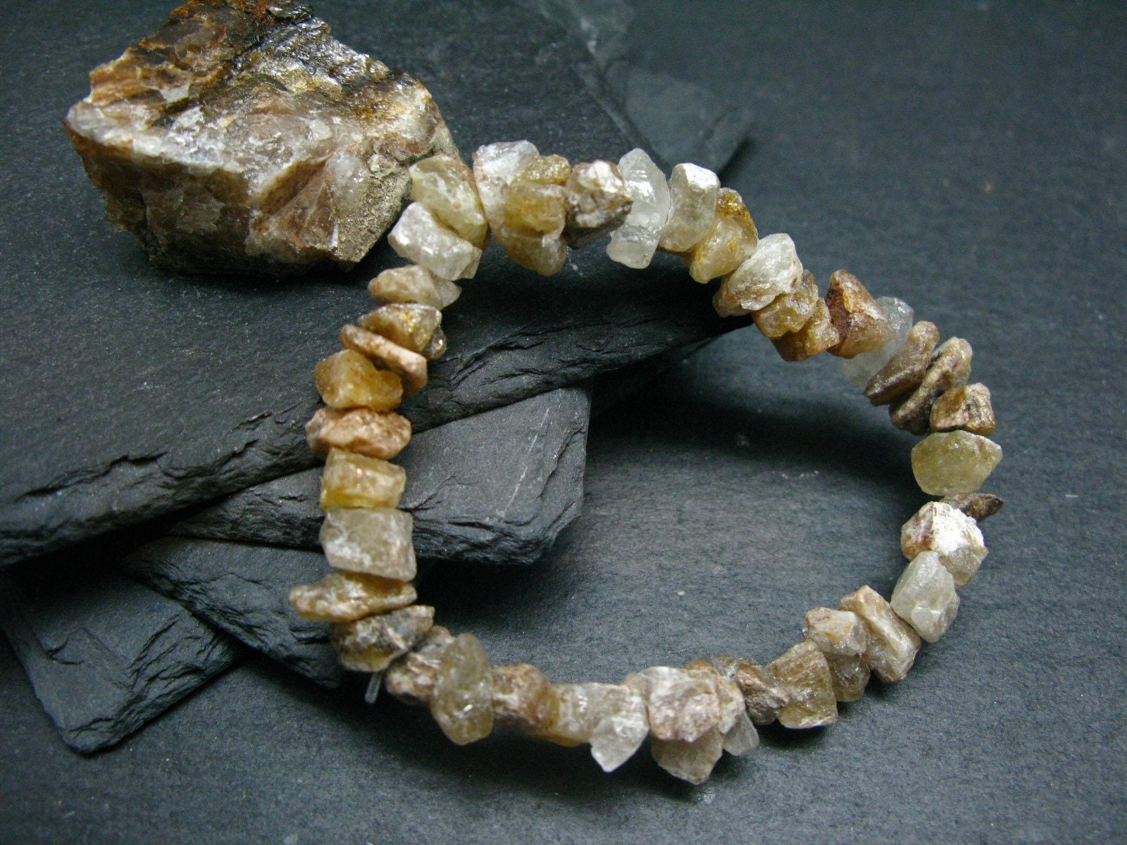 Rare Golden Herderite Bracelet from Brazil ~ 7 Inches ~ 10mm Crystal Beads