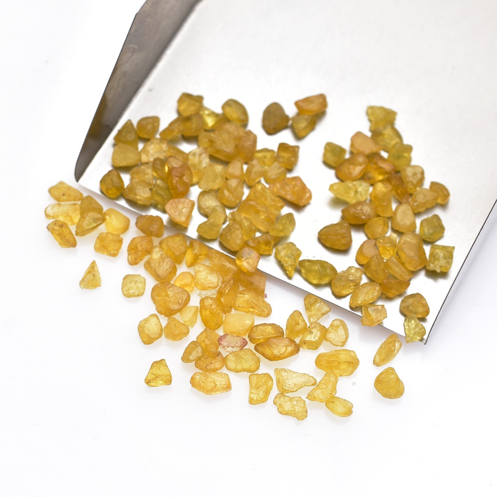 50Pcs Natural Yellow Sapphire Rough Chips – Healing Crystal Jewelry Making Loose