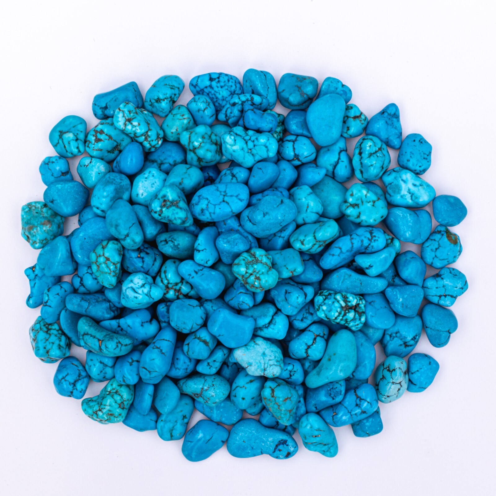 1 lb Tumbled Blue Turquenite Gemstone Crystal 175-195 Stones Bulk Rock Wholesale