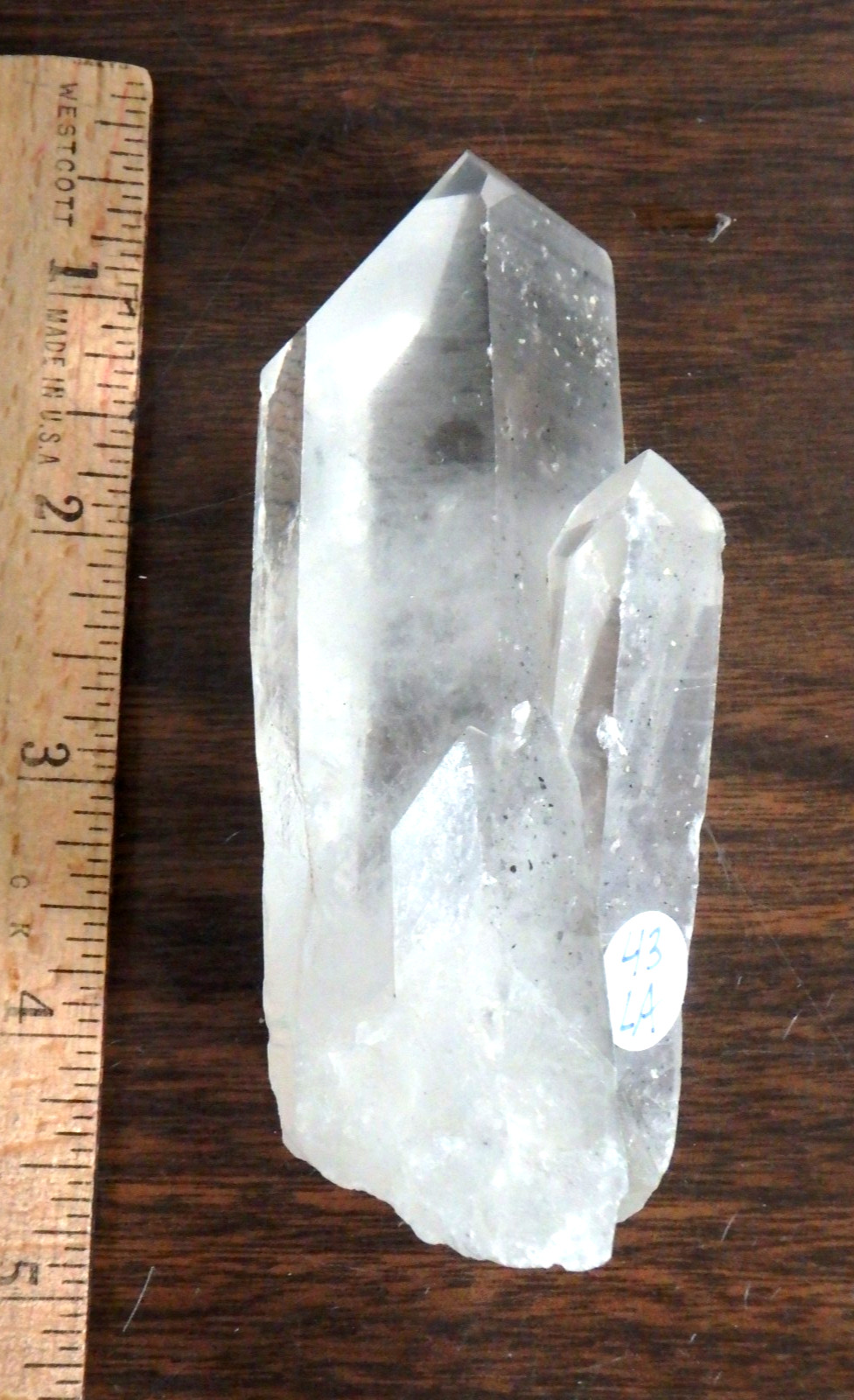 Crystal Twin Quartz Point $43 All Natural with Key Etchings 204.8 grams Rocket