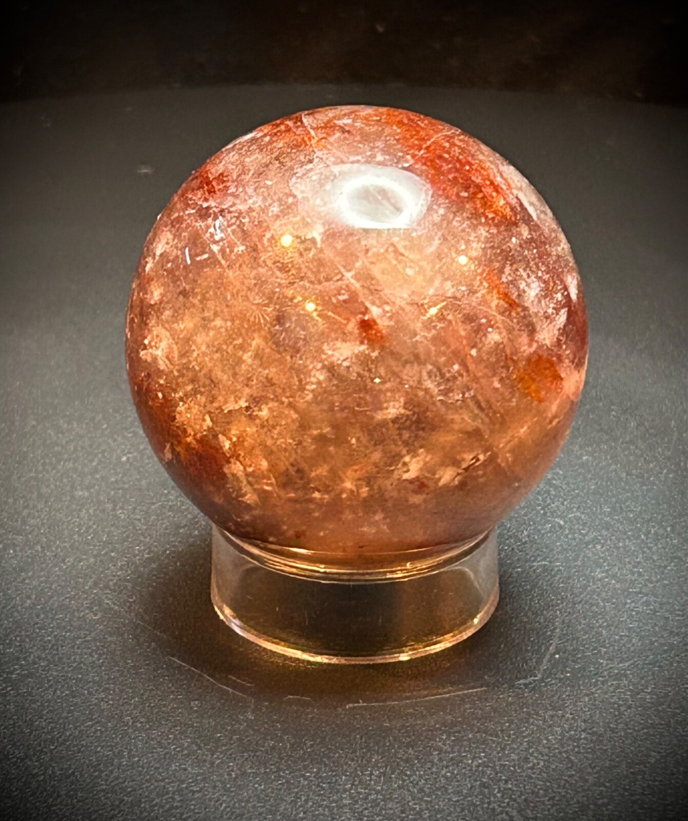 1.9″ Fire Quartz Sphere With Acrylic Stand 5.8oz