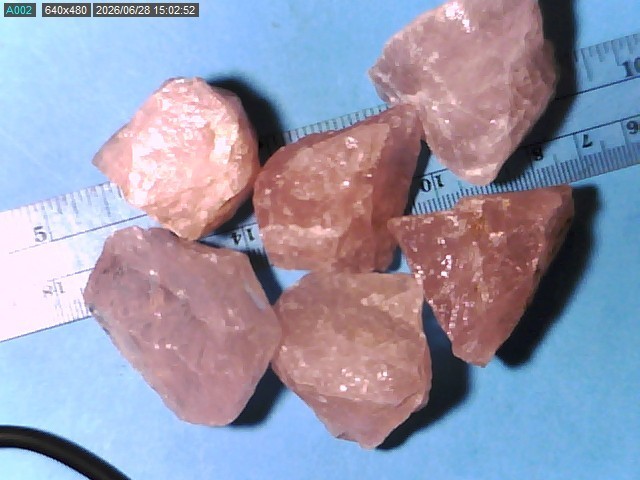 6 ROSE QUARTZ SPECIMENS MIXED COLOR & SIZES LOT FROM UNKNOWN LOCATION LOT #D131