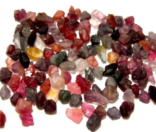 Spinel gem crystal mixed color grade Sri Lanka 4 carat lots 2-4 piece