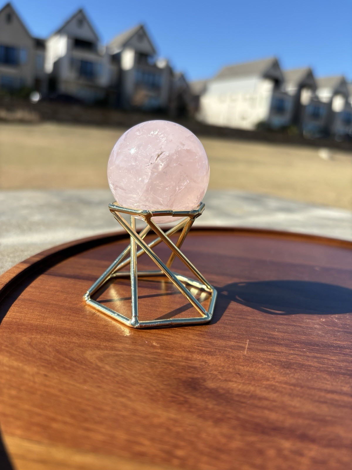 Rose Quartz Sphere 41mm (96g) Soft Pink Healing Stone Crystal Sphere