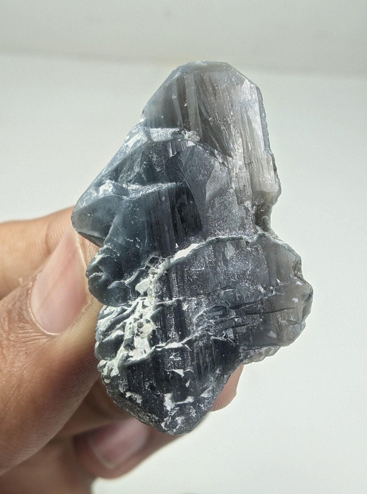 Indicolite Included Smoky Quartz