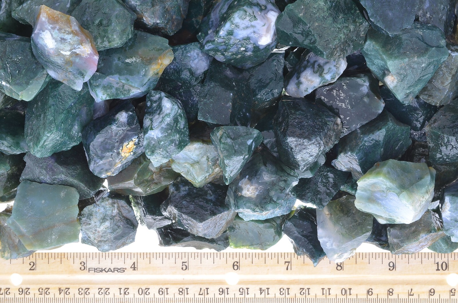 1/4 lb Green Moss Agate Rough Stones – Natural Crystal Mineral Rock Tumbling
