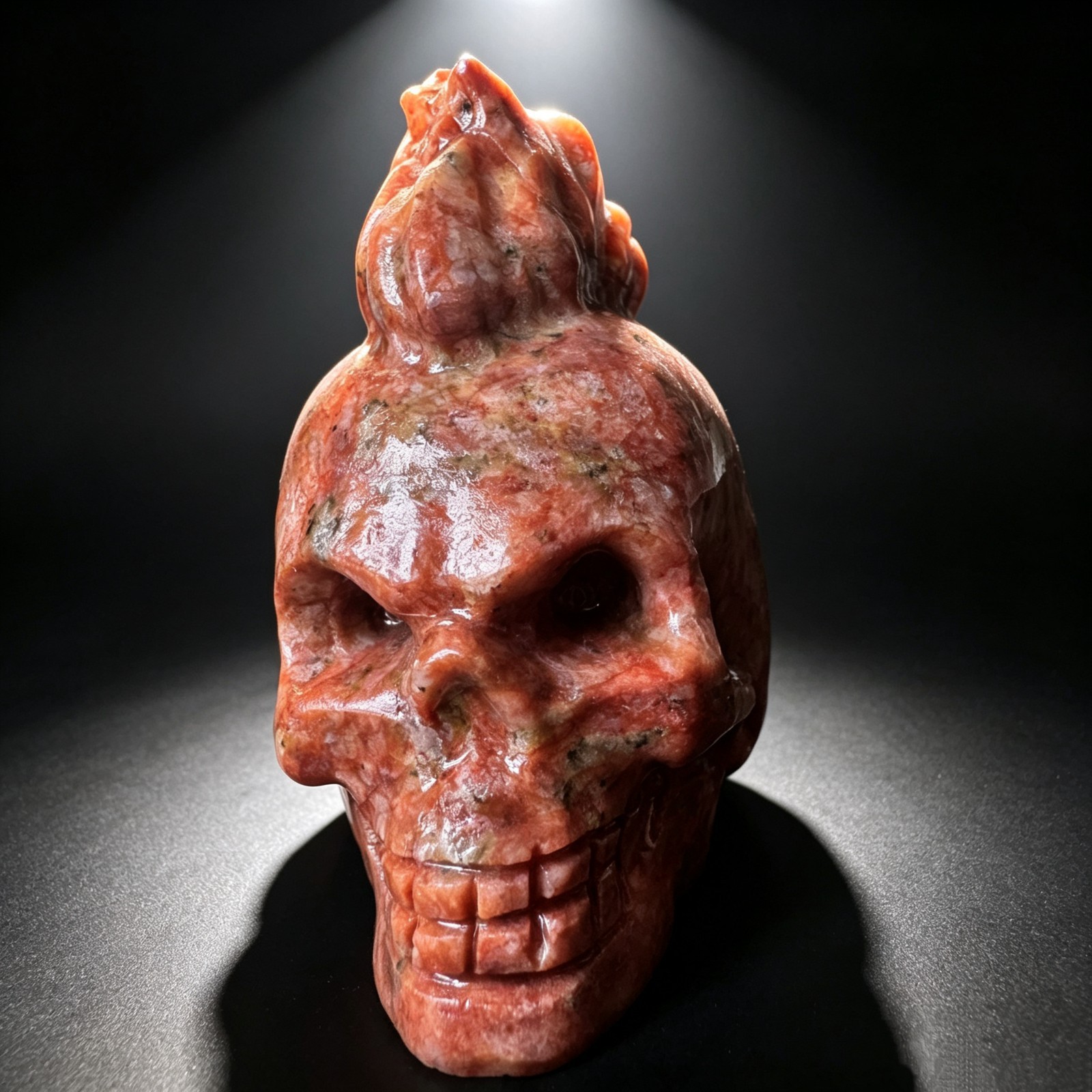Unique Natural Stone Skull Realistic Human Head Carving Sculpture Home Decor